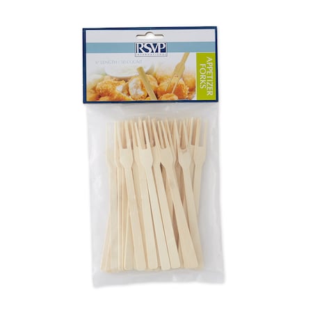 Bamboo 6In App Fork - 50 Ct, 50PK